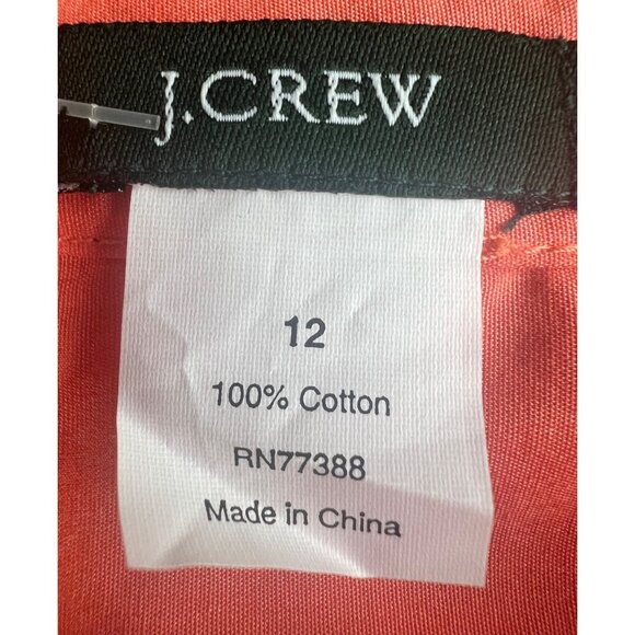 J.Crew Apricot Pink Floral A-Line Pleated Tulip Cotton Skirt Womens Size 12 - Picture 6 of 12